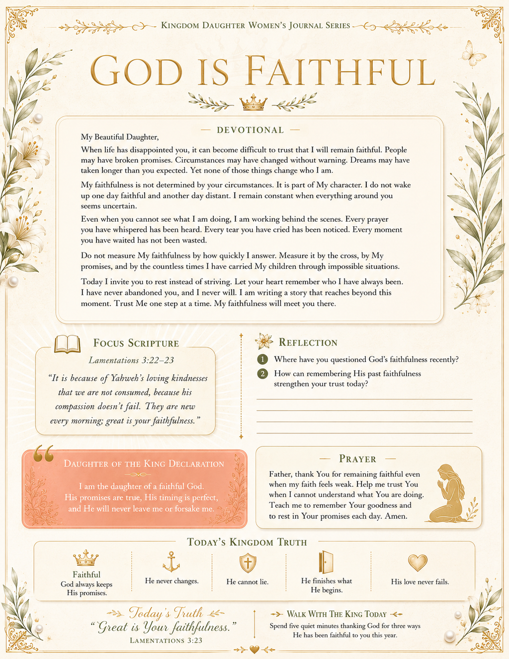 Daughter of the King: A Journey of Faith, Trust, and Obedience