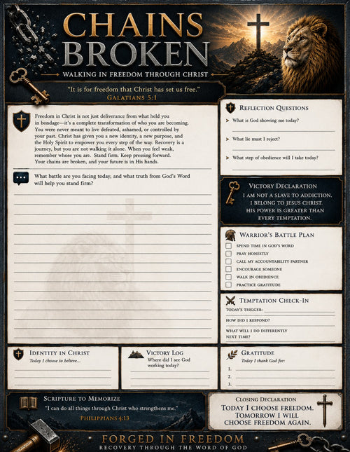 Chains Broken: Walking in Freedom Through Christ  Forged in Freedom Recovery Through the Word of God Men's Journal Series